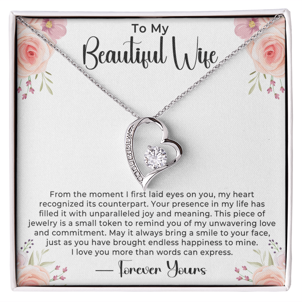 To My Beautiful Wife Necklace – Romantic Jewelry Gift for Valentine's Day, Birthday, Anniversary, Christmas