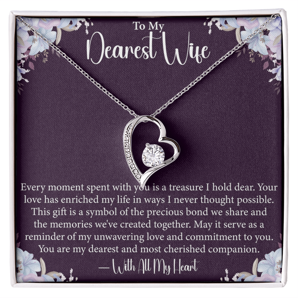 To My Dearest Wife - Forever Love Necklace- Unique Gift for Wife on Valentine's Day, Birthday, Anniversary, Christmas