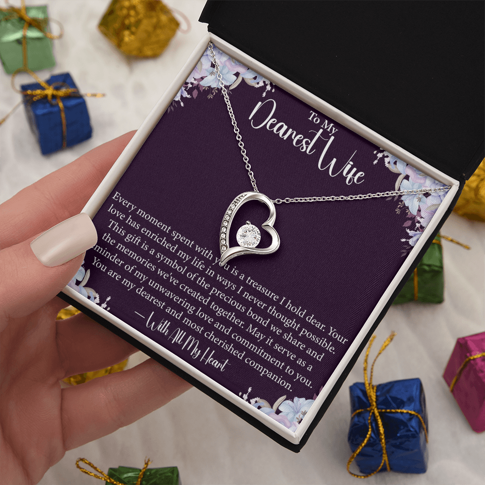 To My Dearest Wife - Forever Love Necklace- Unique Gift for Wife on Valentine's Day, Birthday, Anniversary, Christmas