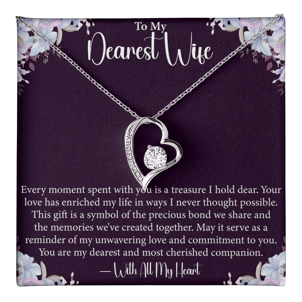 To My Dearest Wife - Forever Love Necklace- Unique Gift for Wife on Valentine's Day, Birthday, Anniversary, Christmas