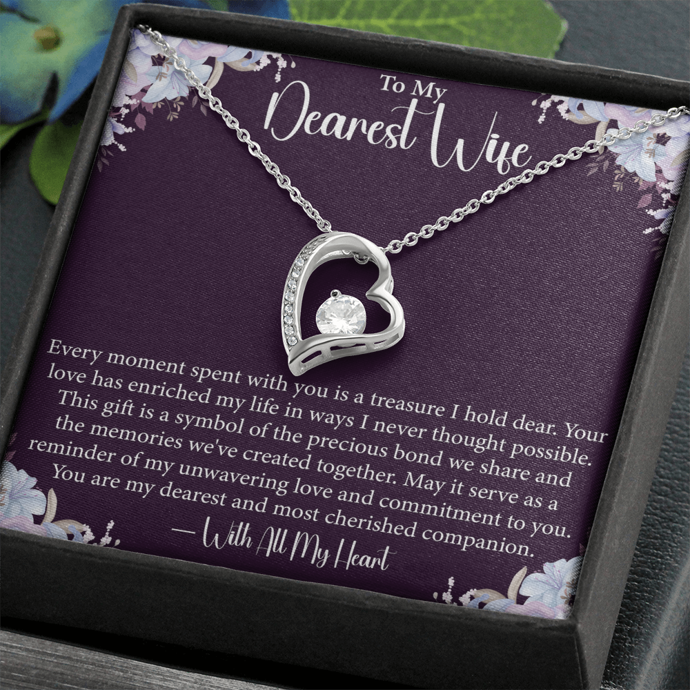 To My Dearest Wife - Forever Love Necklace- Unique Gift for Wife on Valentine's Day, Birthday, Anniversary, Christmas