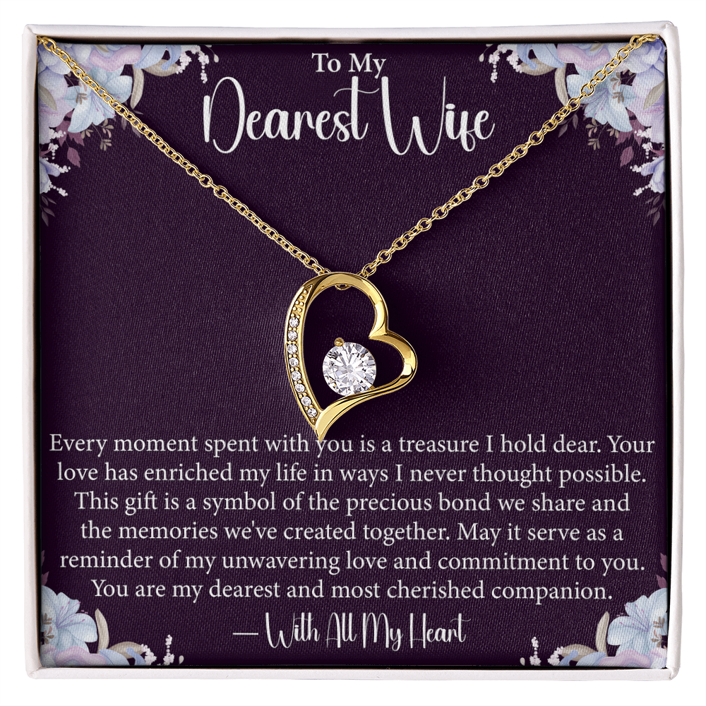 To My Dearest Wife - Forever Love Necklace- Unique Gift for Wife on Valentine's Day, Birthday, Anniversary, Christmas