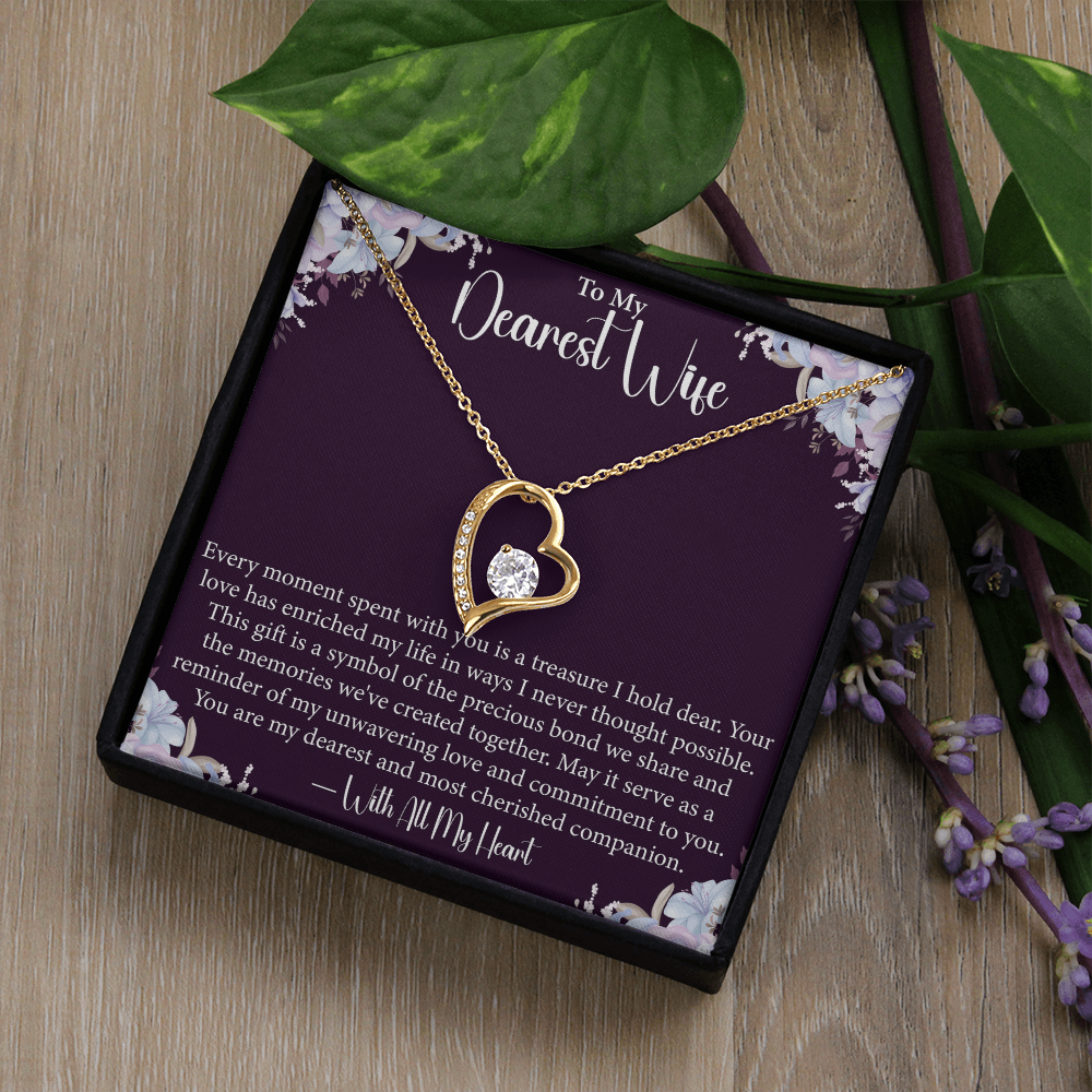 To My Dearest Wife - Forever Love Necklace- Unique Gift for Wife on Valentine's Day, Birthday, Anniversary, Christmas