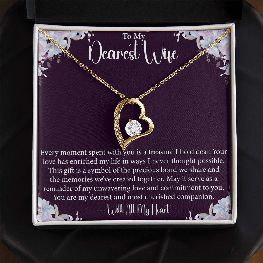 To My Dearest Wife - Forever Love Necklace- Unique Gift for Wife on Valentine's Day, Birthday, Anniversary, Christmas