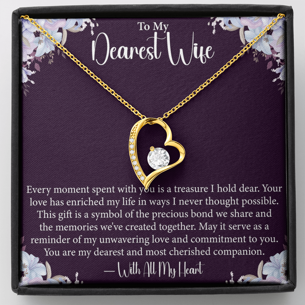 To My Dearest Wife - Forever Love Necklace- Unique Gift for Wife on Valentine's Day, Birthday, Anniversary, Christmas