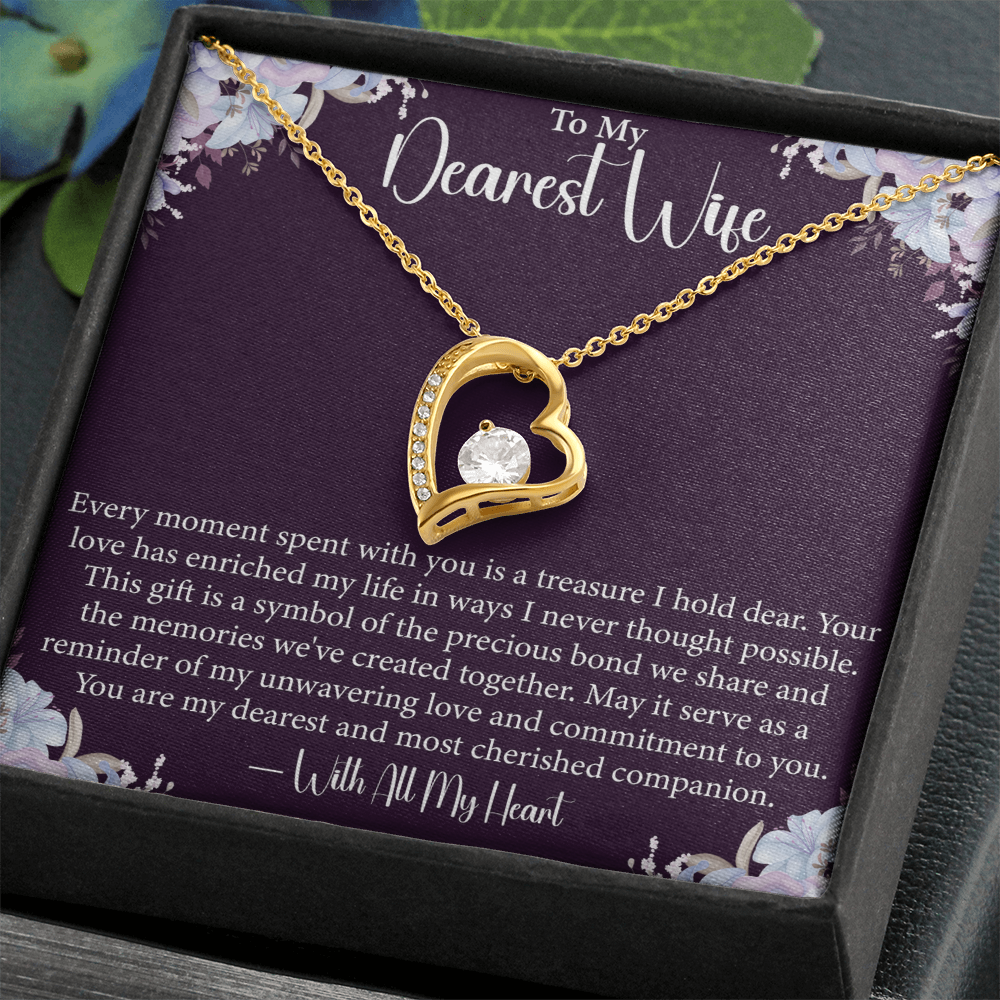 To My Dearest Wife - Forever Love Necklace- Unique Gift for Wife on Valentine's Day, Birthday, Anniversary, Christmas
