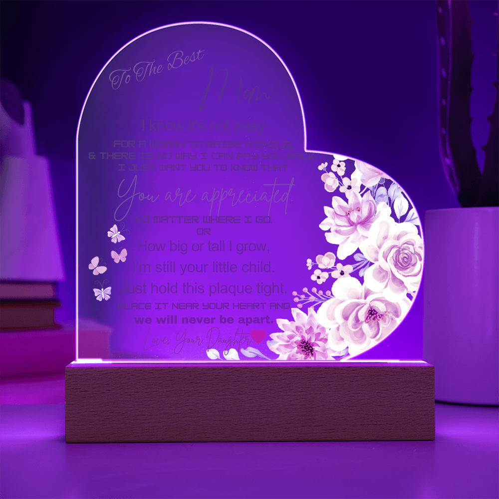 To the best Mom Heart Acrylic Plaque Gift for Mother's Day, Mom birthday gift, Mom Anniversary gift, Mom Christmas gift Gift From Daughter/Son, Best Mom