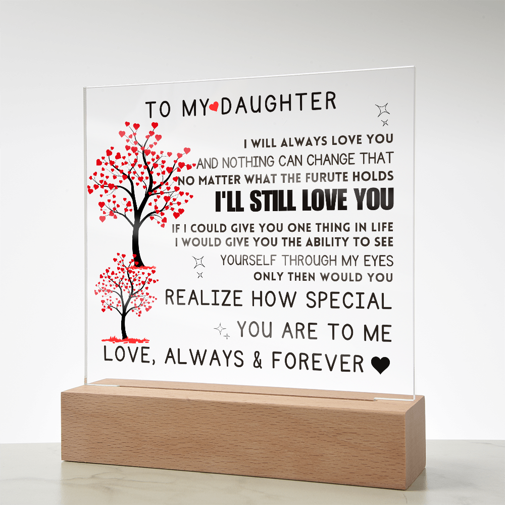To My Daughter Acrylic Square Plaque Mother Daughter Gift, Gift For Daughter, Daughter Gift, Wedding, Anniversary, Birthday Gift