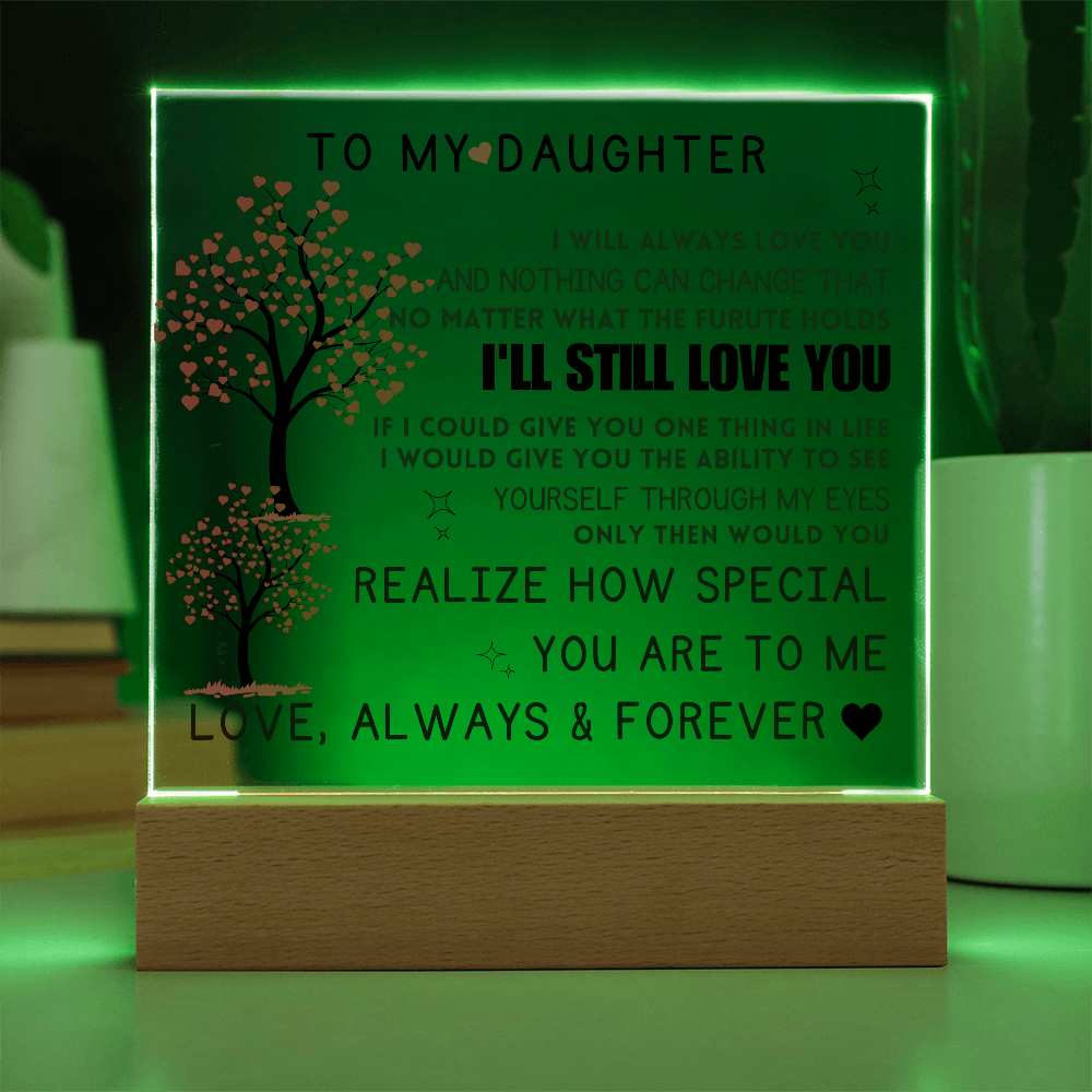 To My Daughter Acrylic Square Plaque Mother Daughter Gift, Gift For Daughter, Daughter Gift, Wedding, Anniversary, Birthday Gift
