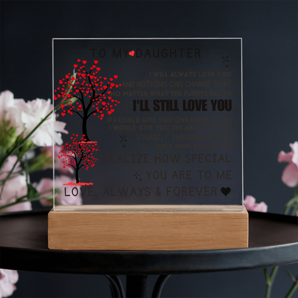 To My Daughter Acrylic Square Plaque Mother Daughter Gift, Gift For Daughter, Daughter Gift, Wedding, Anniversary, Birthday Gift
