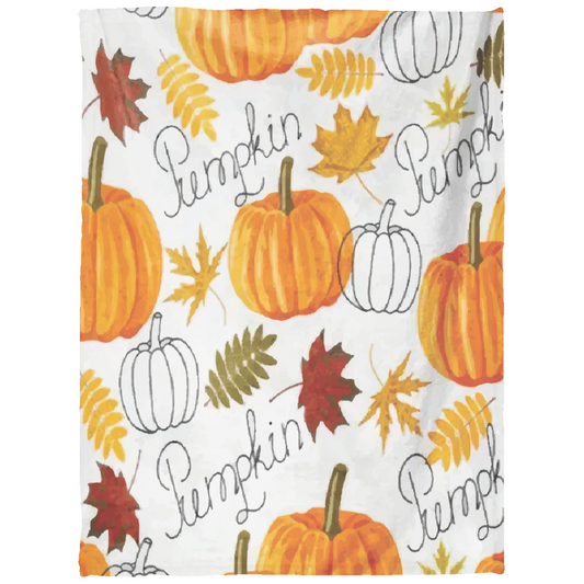 Cozy Flannel Blanket with Halloween Pumpkin Design - Soft Sofa Throw for Fall & Thanksgiving Decor