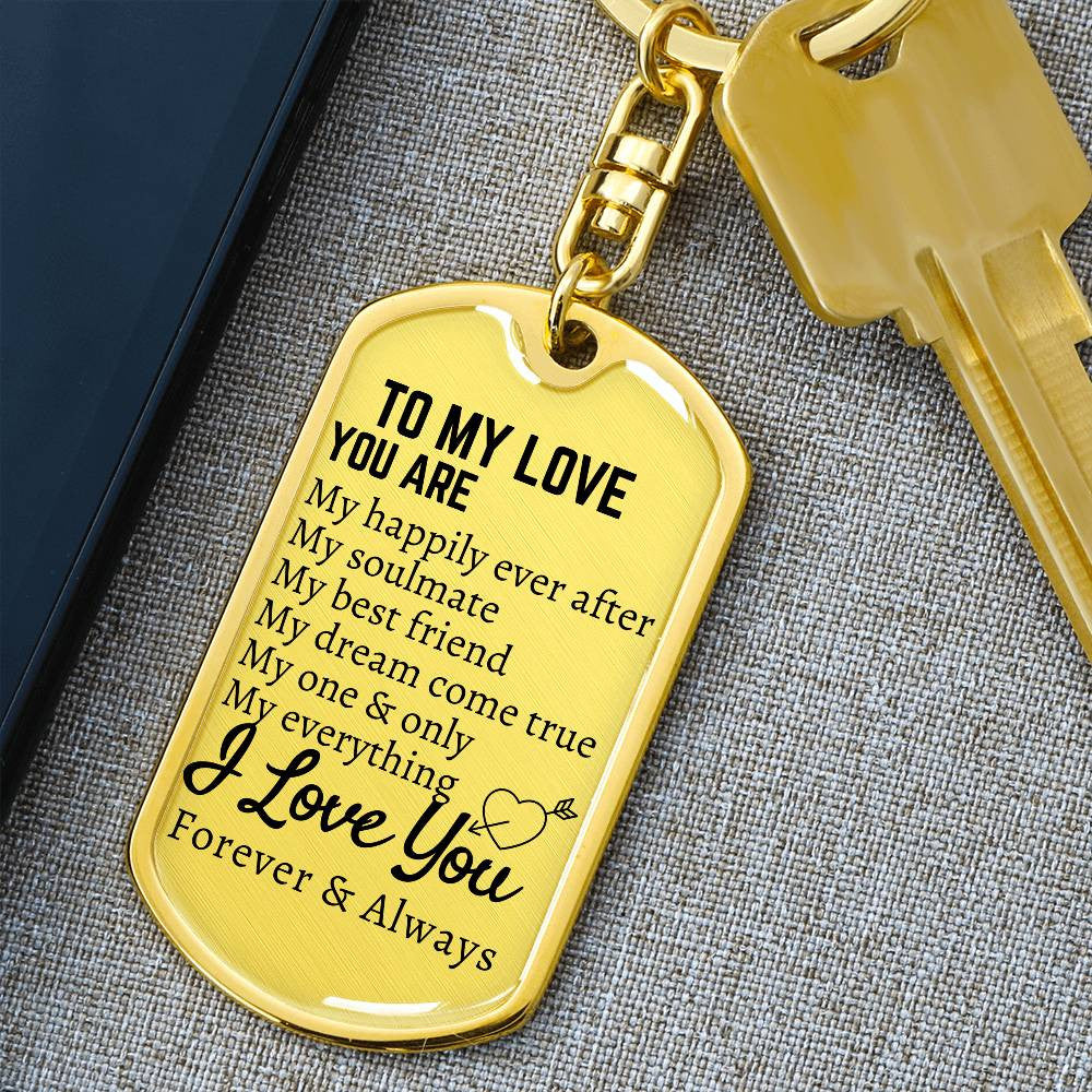 To My Love Keychain Gift For Husband Wife Men Women Anniversary Wedding Birthday Gift Lovers Day Christmas I Love You Keychain For Boyfriend Girlfriend Lover