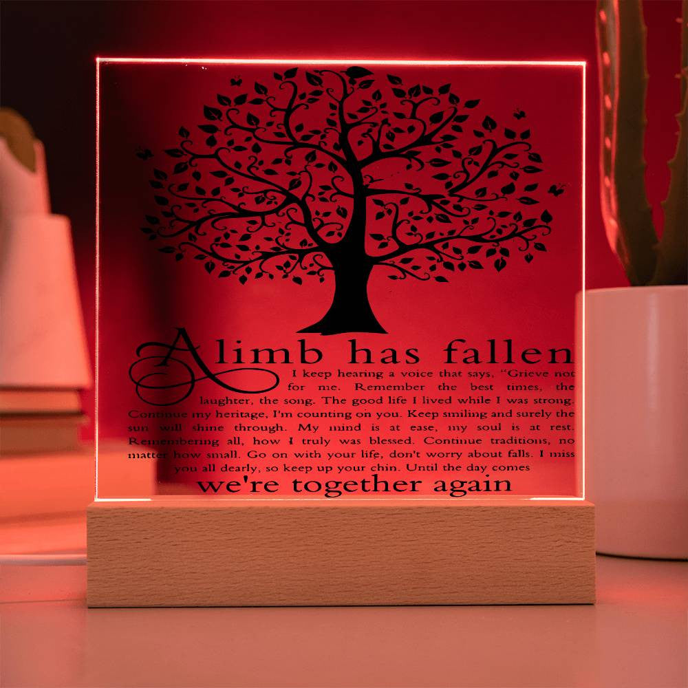 A Limb Has Fallen Memorial Garden Stone, Sympathy Gift, Slate Grave Marker, Keepsake, Remembrance, Bereavement Gift, Loss of a Loved One