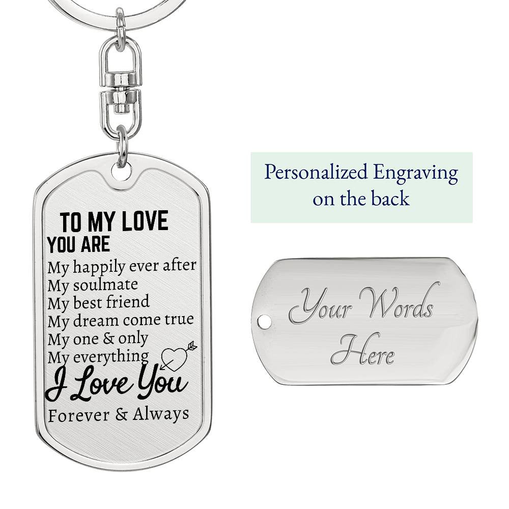 To My Love Keychain Gift For Husband Wife Men Women Anniversary Wedding Birthday Gift Lovers Day Christmas I Love You Keychain For Boyfriend Girlfriend Lover