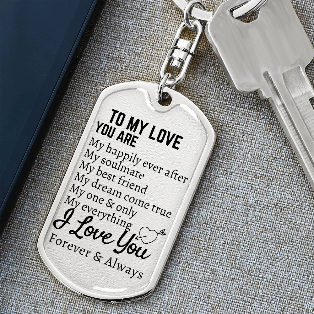 To My Love Keychain Gift For Husband Wife Men Women Anniversary Wedding Birthday Gift Lovers Day Christmas I Love You Keychain For Boyfriend Girlfriend Lover