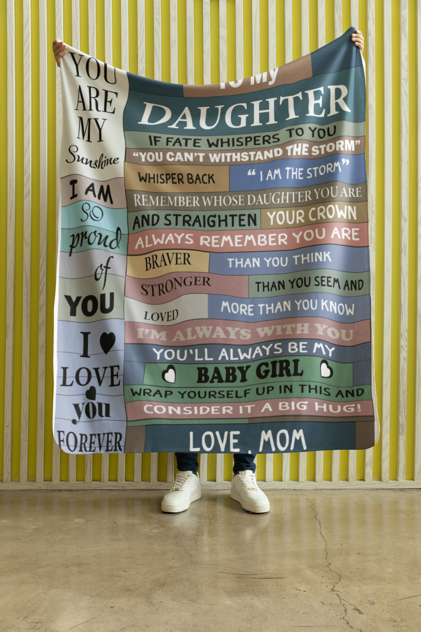 To My Daughter Print Blanket, Soft Blanket For Sofa Office Bed And Travelling Daughter Birthday Gift