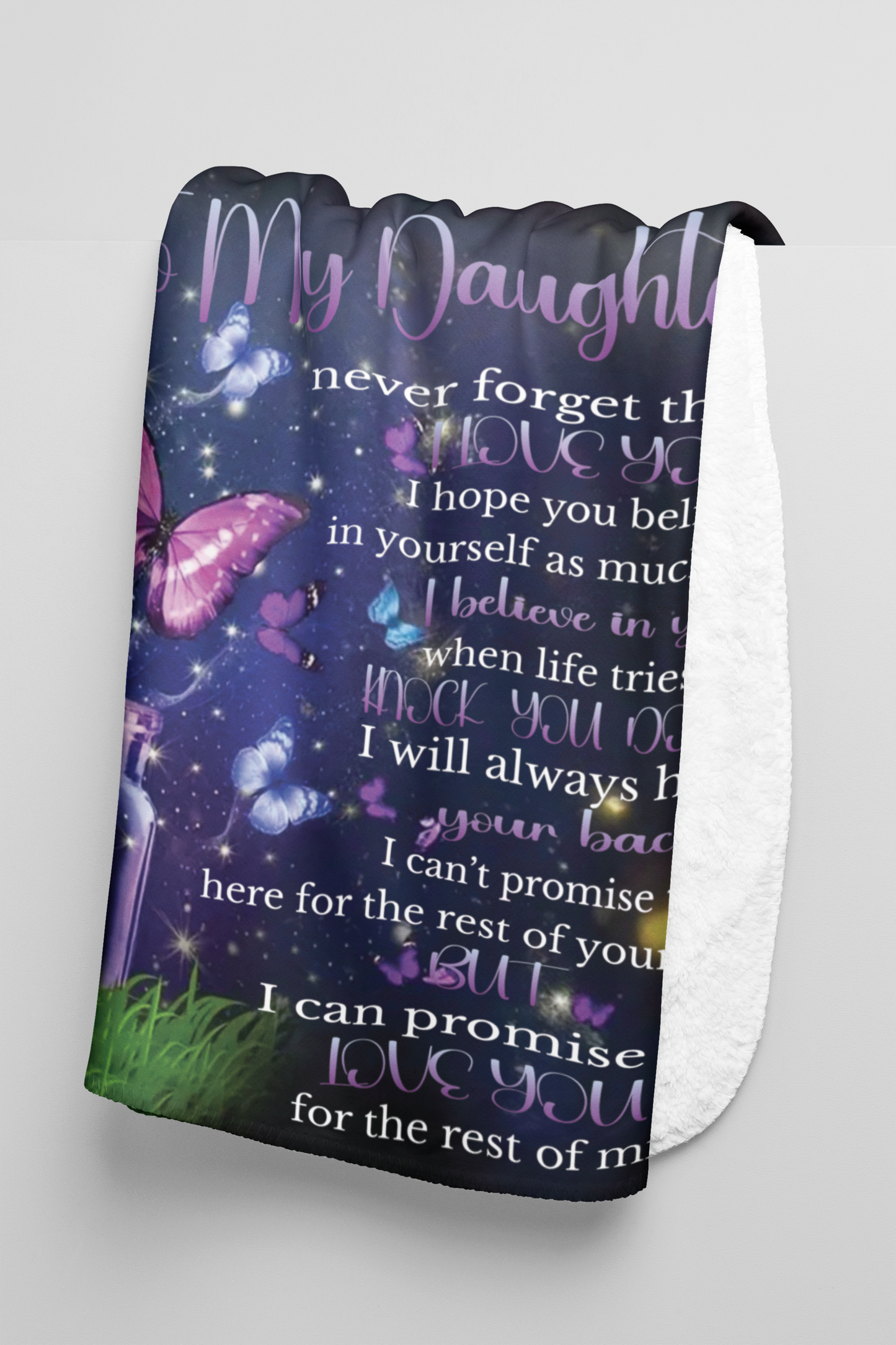 Blanket For My Daughter, Lightweight Throw For Sofa, Bed, Travel, Camping, Livingroom, Office, Couch, Chair, And Bed, Digital Printing Fleece and Sherpa Blanket With Soft And Warm Flannel Fabric