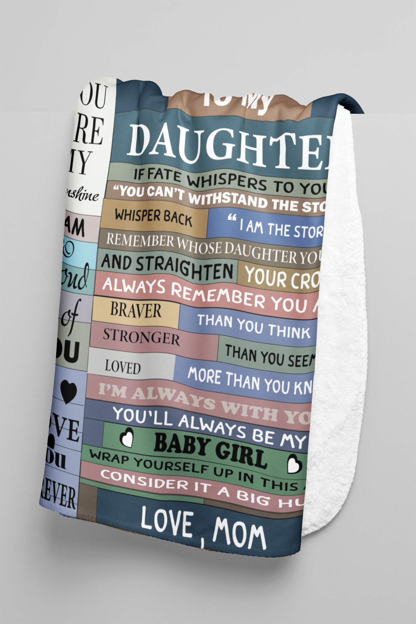 To My Daughter Print Blanket, Soft Blanket For Sofa Office Bed And Travelling Daughter Birthday Gift