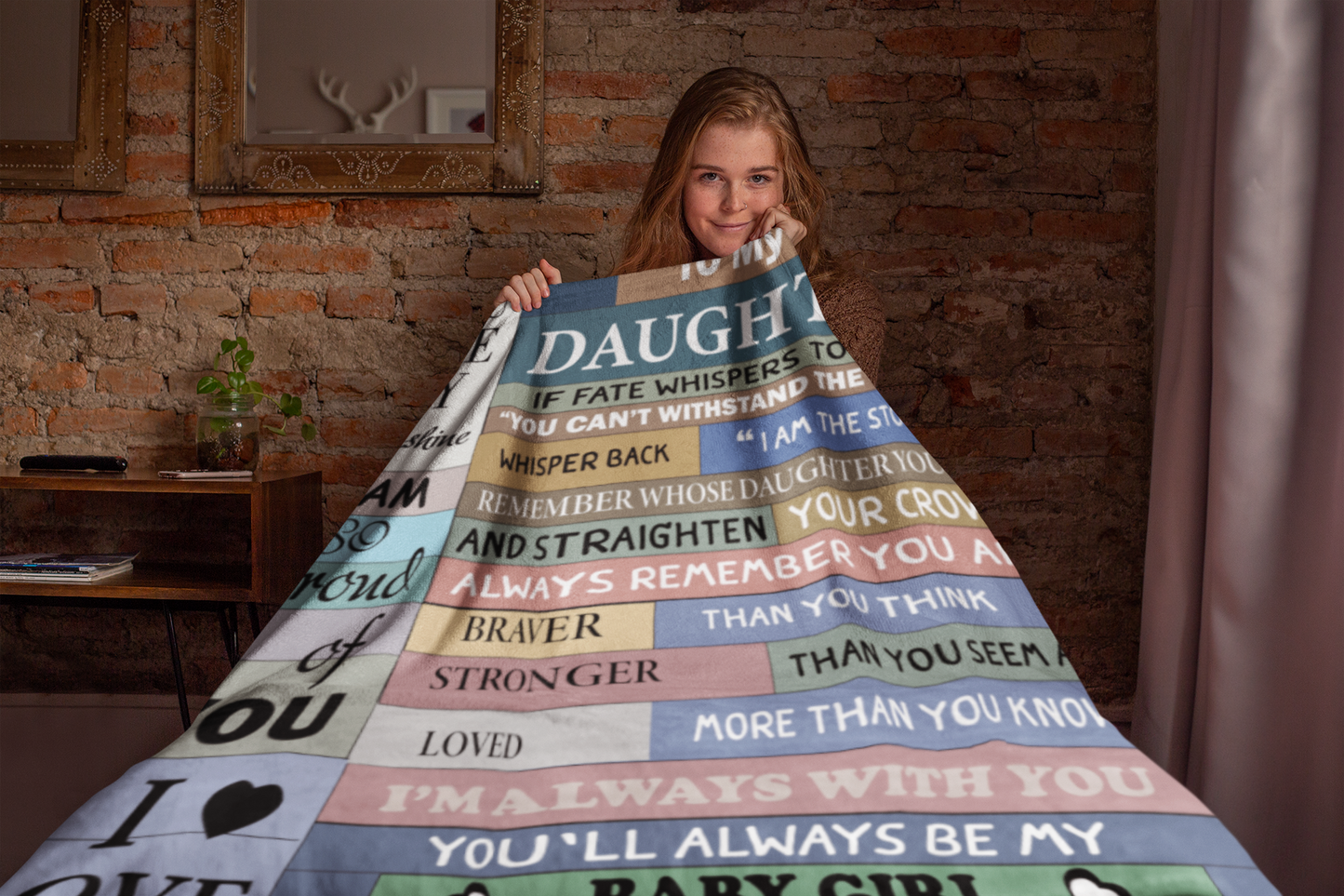 To My Daughter Print Blanket, Soft Blanket For Sofa Office Bed And Travelling Daughter Birthday Gift