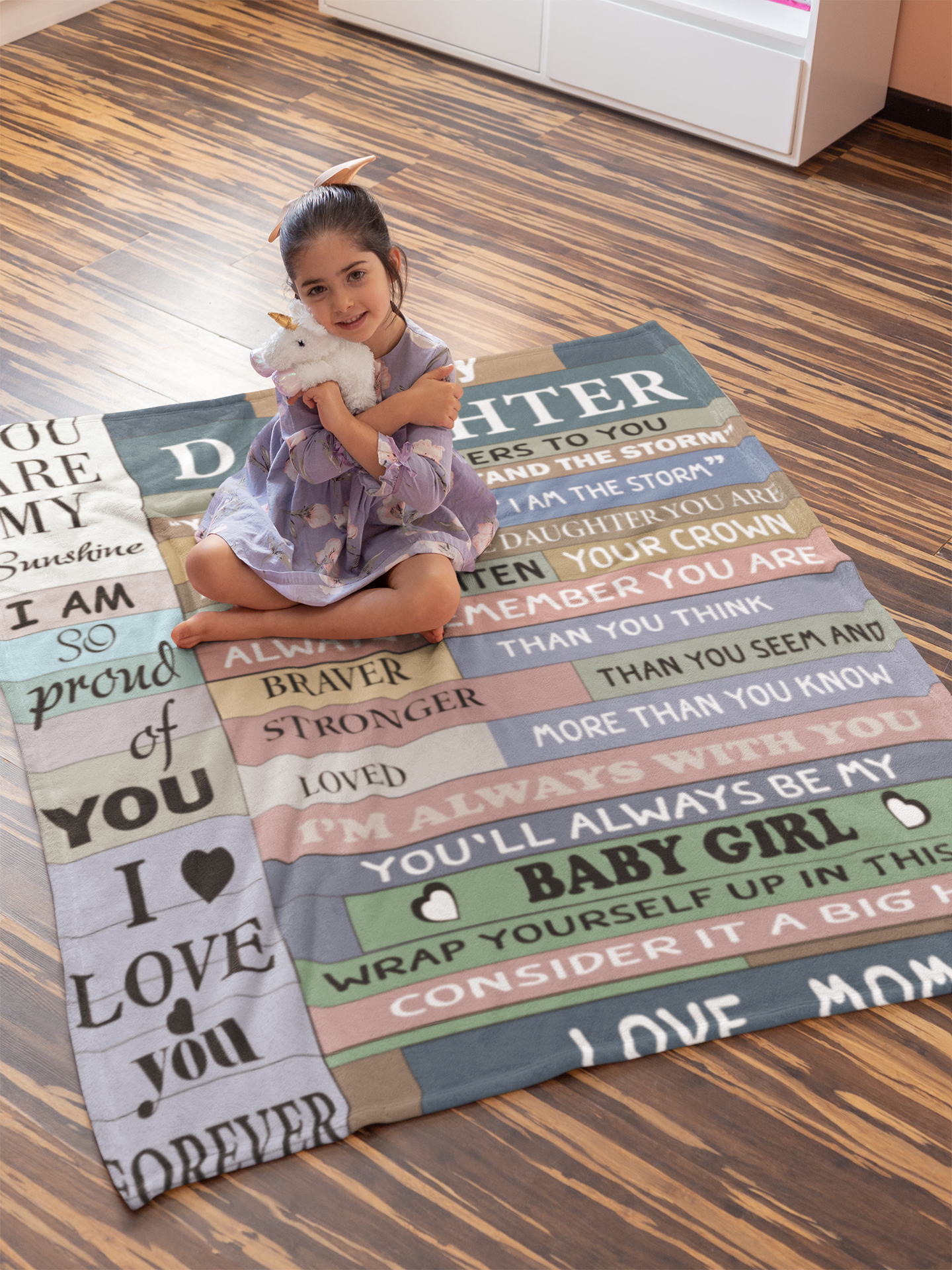 To My Daughter Print Blanket, Soft Blanket For Sofa Office Bed And Travelling Daughter Birthday Gift