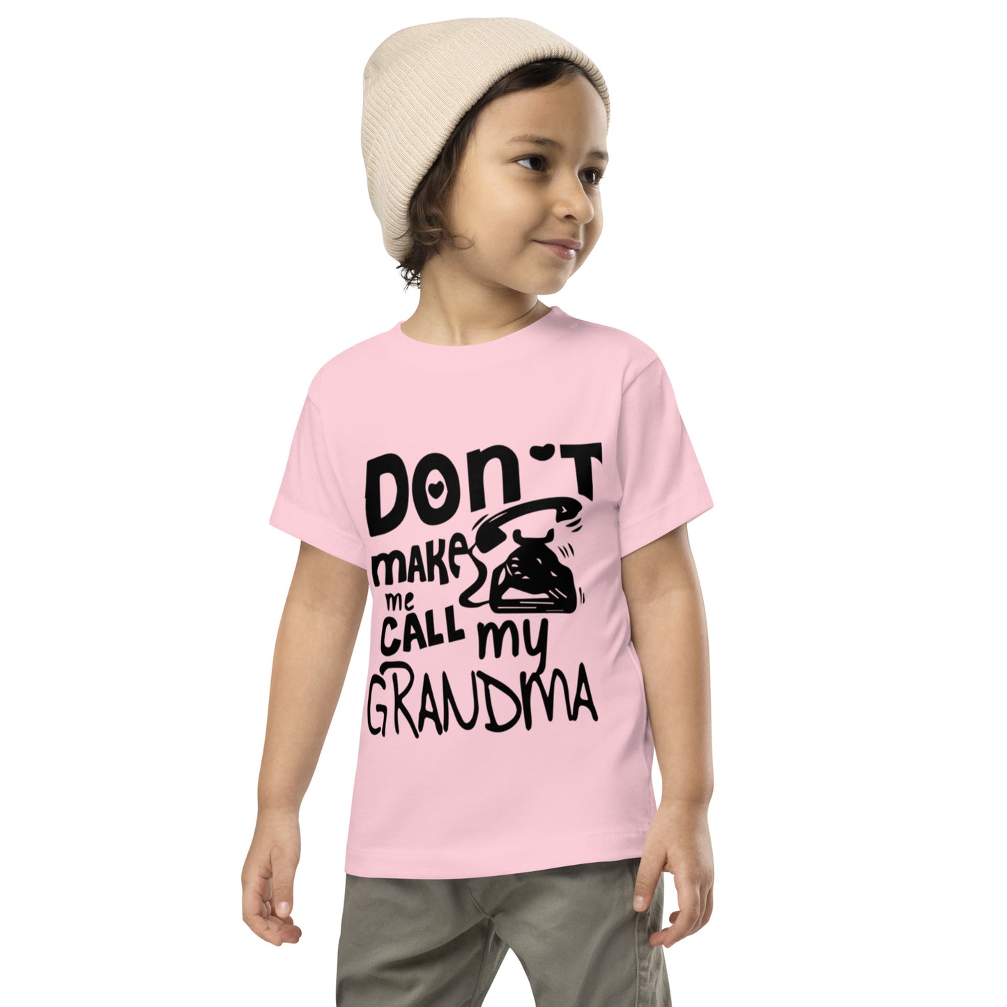 DON'T MAKE ME CALL MY GRANDMA Graphic Print, Girls' Crew Neck Tees, Short Sleeve T-shirts For Spring And Summer, As Gifts For Girls