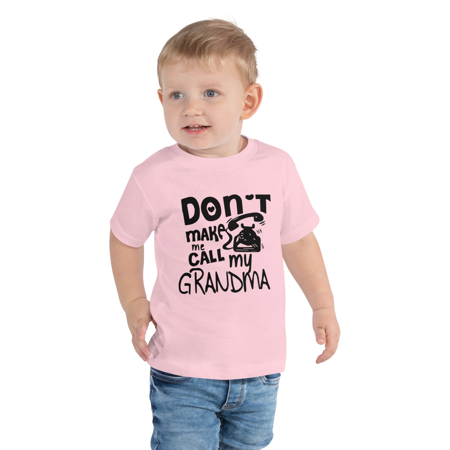 DON'T MAKE ME CALL MY GRANDMA Graphic Print, Girls' Crew Neck Tees, Short Sleeve T-shirts For Spring And Summer, As Gifts For Girls