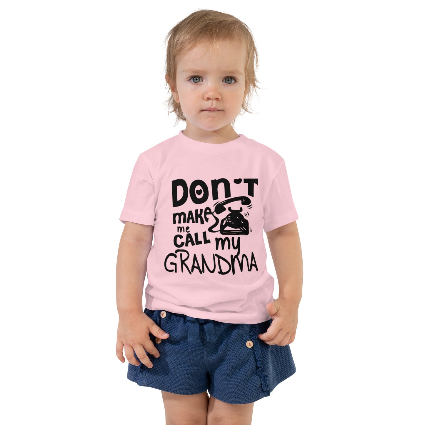 DON'T MAKE ME CALL MY GRANDMA Graphic Print, Girls' Crew Neck Tees, Short Sleeve T-shirts For Spring And Summer, As Gifts For Girls