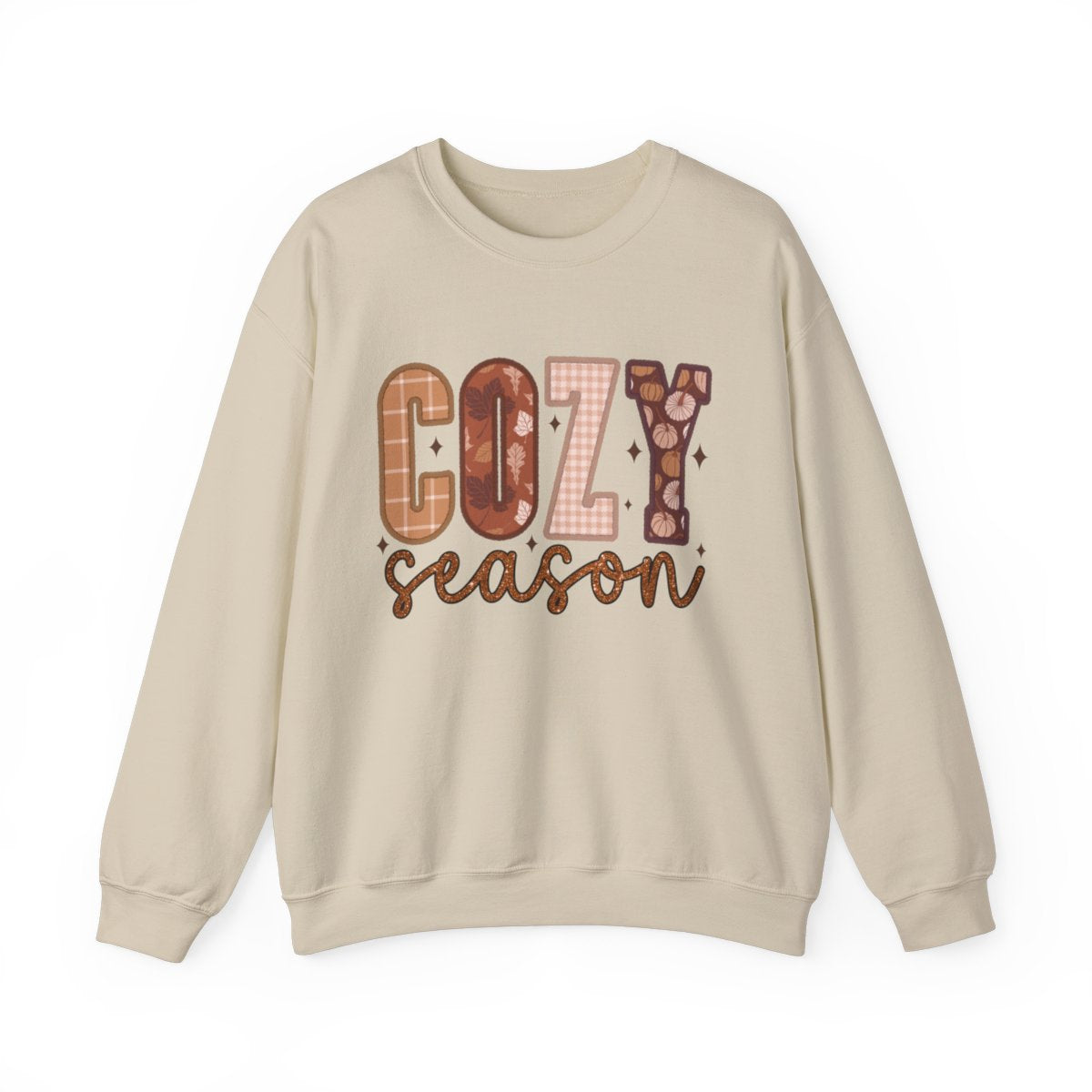 Retro Cozy Season Sweatshirt Women s Fall Sweater Get Cozy Graphic Tee for Sweater Weather Sand S