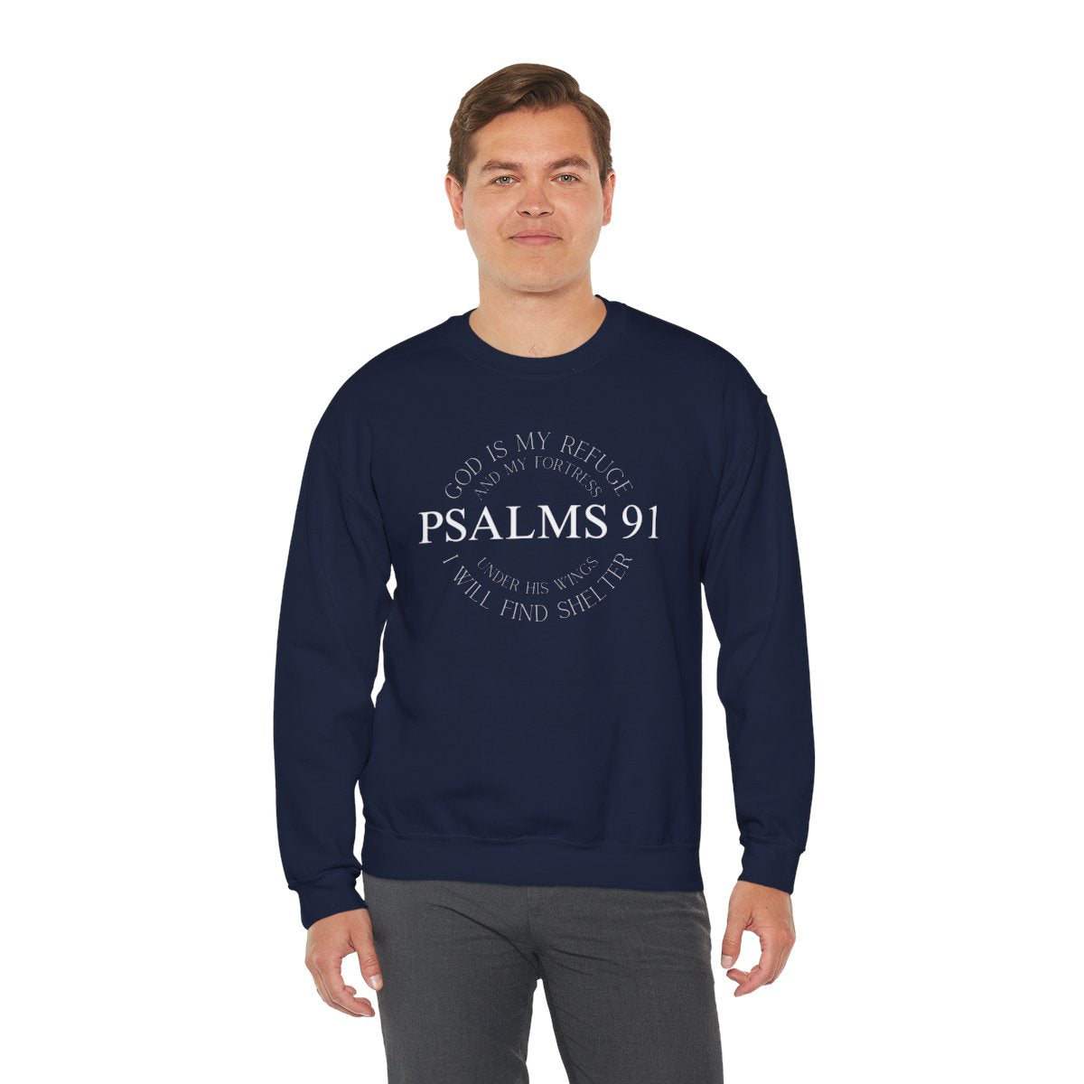 PSALMS 91 Graphic Hoodie for Men – Trendy Hooded Pullover with Kangaroo Pocket | Comfy Loose Fit, Drawstring Design, Perfect for Autumn & Winter