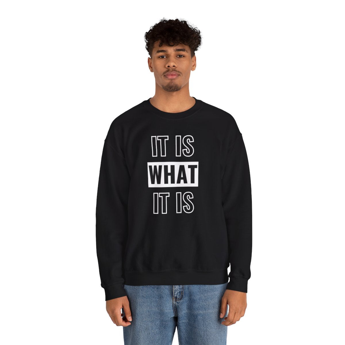 Men's 'IT IS WHAT IT IS' Print Hoodie – Casual Drawstring Sweatshirt for Fall & Winter | Comfortable Long Sleeve Pullover