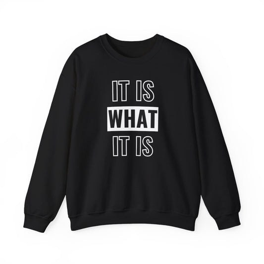 Men's 'IT IS WHAT IT IS' Print Hoodie – Casual Drawstring Sweatshirt for Fall & Winter | Comfortable Long Sleeve Pullover