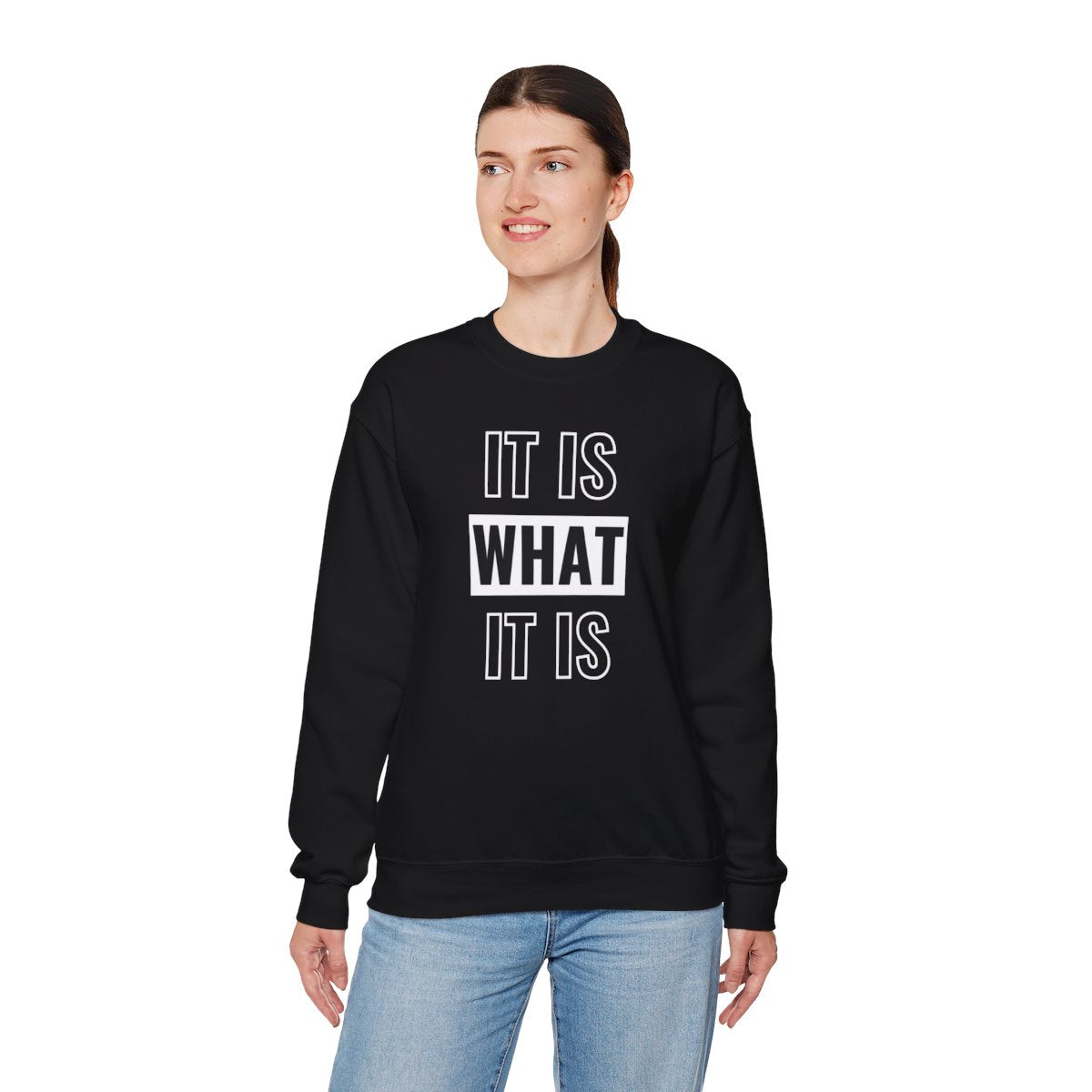 Men's 'IT IS WHAT IT IS' Print Hoodie – Casual Drawstring Sweatshirt for Fall & Winter | Comfortable Long Sleeve Pullover