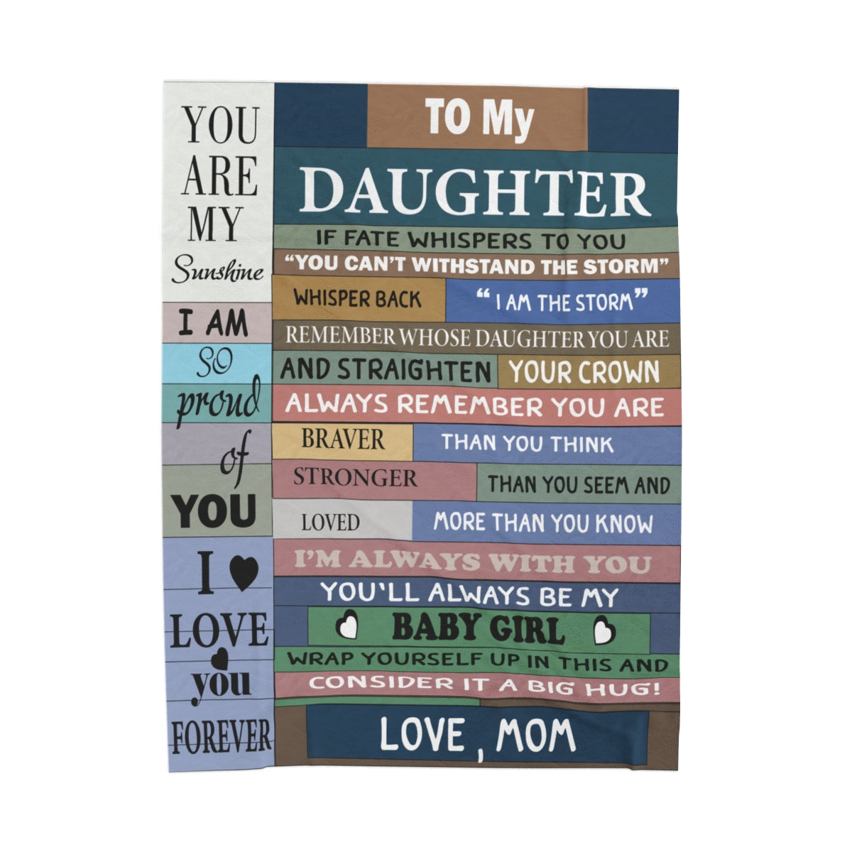 To My Daughter Print Blanket, Soft Blanket For Sofa Office Bed And Travelling Daughter Birthday Gift